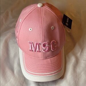 MSC Pink and White Kids Baseball Cap